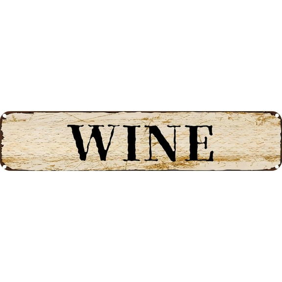 Vintage Metal Tin Sign Wine Retro Wall Decor for Home, Cafe, and Garden - Aluminum Sign for Men & Women 4"x16"