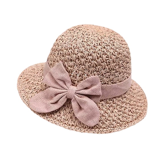 Harpily 2026 Straw Fishermen Sun Hats for Women Hollow Crochet Hat with Bow Decor Large Brim for Vacation Travel