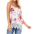 thumbnail image 3 of Pompotops T-Shirt à Manches Courtes en Dentelle à Imprimé Camisole Col Rond pour Femme, 3 of 9