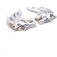 thumbnail image 4 of LAICAIW 2pcs 3D Wolf Head Metal Emblem Car Motorcycles Side Fender Rear Styling Emblem Badge Decal (Silver), 4 of 6