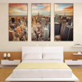 thumbnail image 2 of 3 Paneles Pintura Decoración Hogar Sunnimix Pintura al óleo de lona moderna Multicolor 80 x 40 cm, 2 of 8