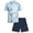 Light Blue Navy, variant on RBX Boys Short Set - 2 Piece Performance Jersey Golf Polo Shirt and Stretch Woven Boys Shorts