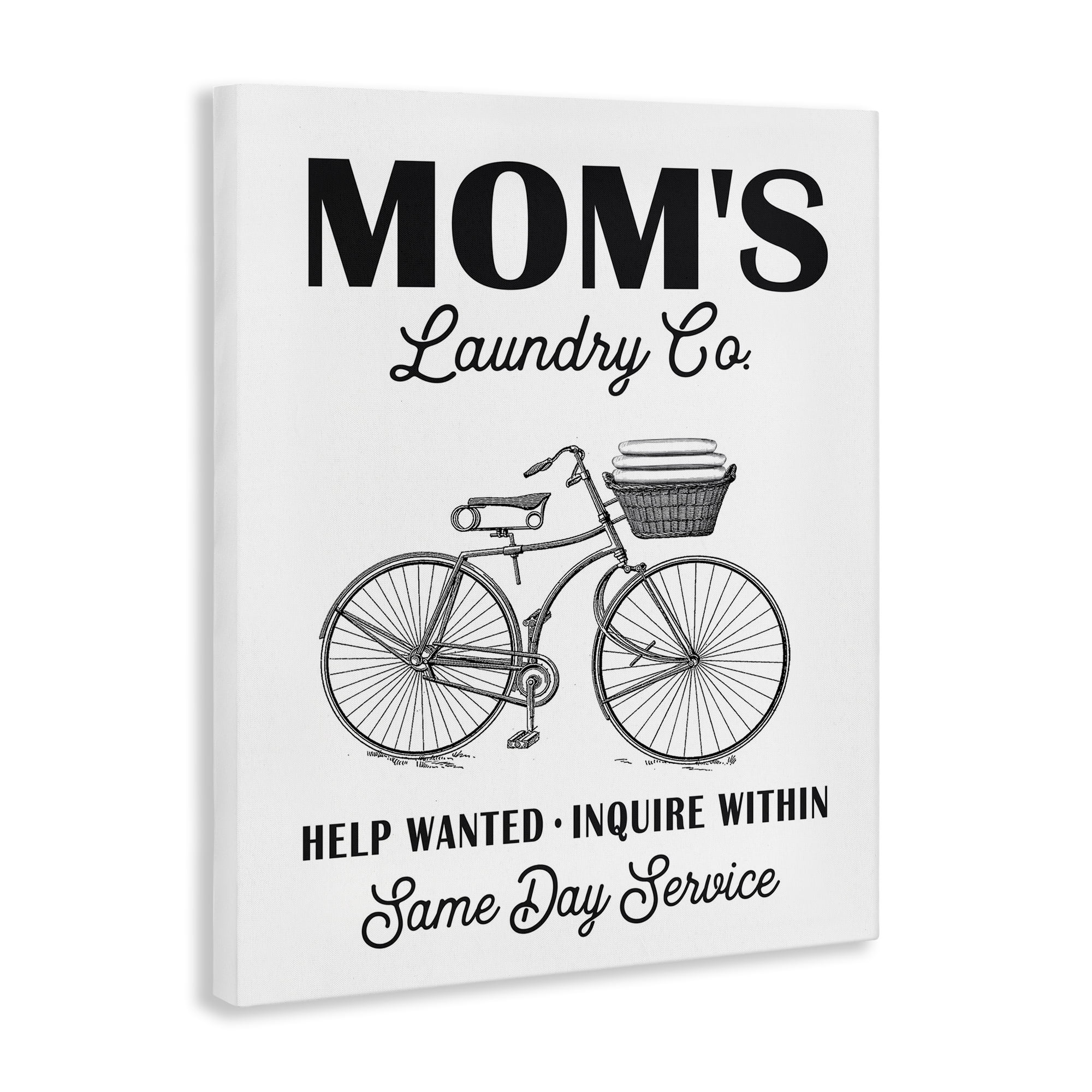 Stupell Industries Mom's Laundry Co Typography Painting Gallery Wrapped Canvas Art Print Wall Art, 24 x 30