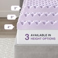 thumbnail image 5 of 2 Inch Egg Crate Memory Foam Full Mattress Topper, Soothing Lavender Infused, CertiPUR-US Certified, Cooling Sleep, Pressure Relief, 54"×75"×2", 5 of 6