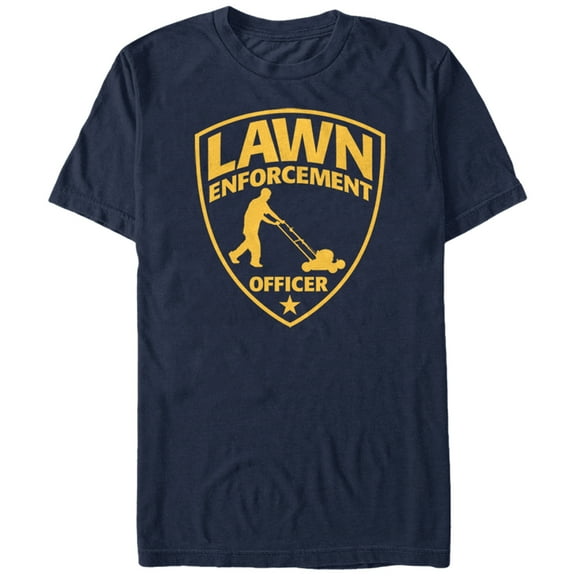 Men's Lost Gods Lawn Enforcement Officer Graphic Tee Navy Blue Large