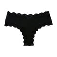 thumbnail image 1 of Curenmufel Culottes pour Femmes Bikini Sans Coutures Culottes Hipster Sans Coutures pour Femmes Douces Invisibles Sans Démarcation Culottes Extensibles Invisibles (Noir, TG), 1 of 3