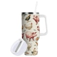 thumbnail image 2 of 30 oz Insulated Stainless Steel Tumbler Double Wall Stainless Steel Tumbler with 2-Way Drinking Watercolor Farm Animals, 2 of 9