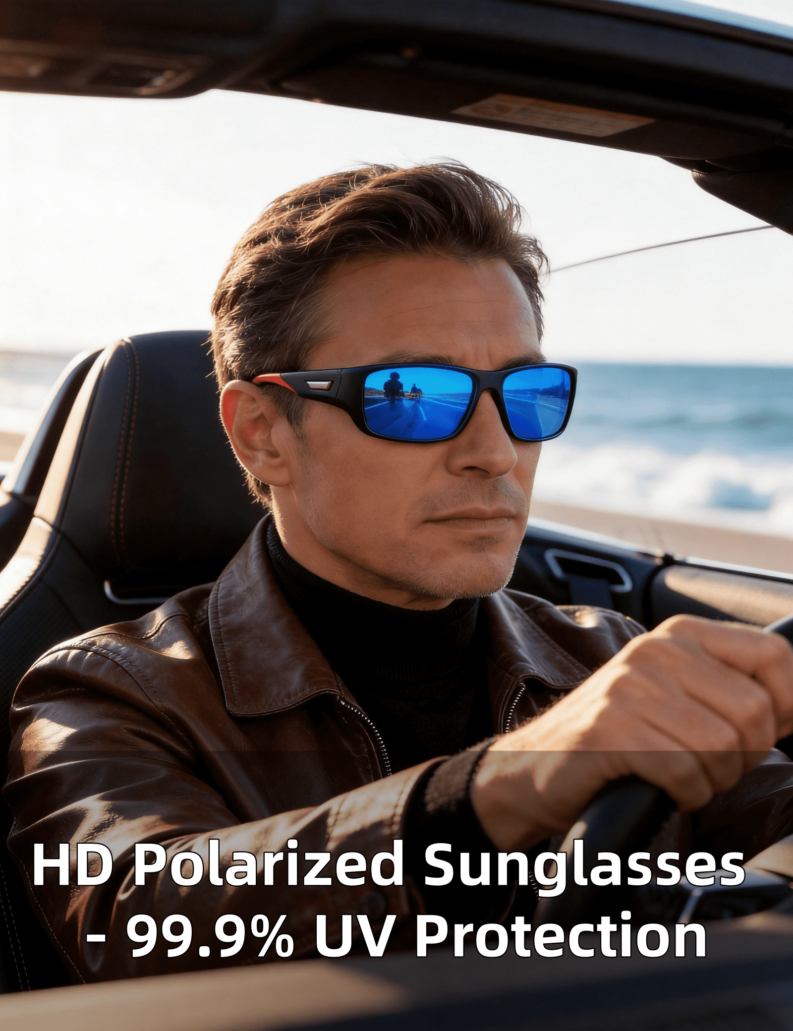 PUKCLAR Polarized Sports Sunglasses for Men Women Driving Sunglasses Cycling Running Fishing Golf Goggles Unbreakable Frame
