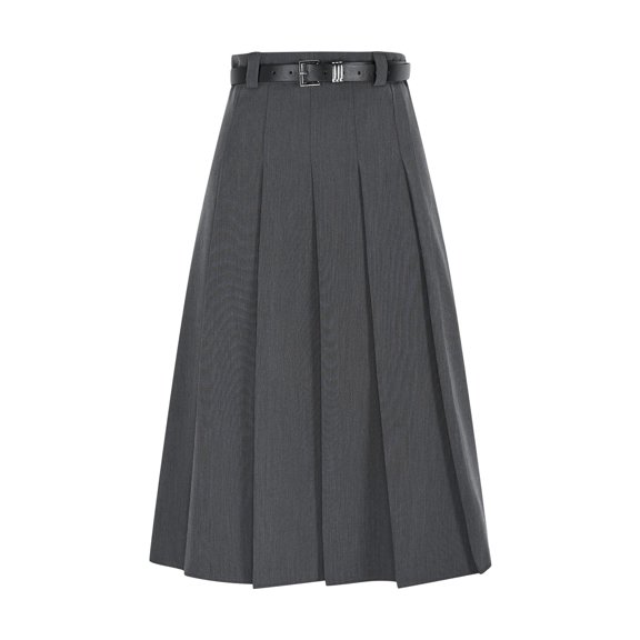 Cavosen High Waisted Skirt Pleated Elastic Waist Midi Skirts Solid Short Skirts Trendy Date Night Office Skirt