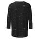 thumbnail image 4 of Tejiojio Women's Sequin Top Round Neck 3/4 Sleeves Sparkly Casual Party Blouse S-2XL, 4 of 5