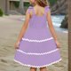 thumbnail image 4 of Vestido de Cumpleaños para Niñas Color Sólido Camisola de Moda Y Cómoda Vestido Casual para Niñas, 4 of 9