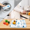 thumbnail image 3 of Yayeee Dish Drying Mat for Kitchen Counter 16" x 18" Microfiber Super Absorbent Coffee Decorative Pad, Blue Simple Cartoon Snowmen, 3 of 9