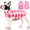Pink, variant on Kuoser British Style Plaid Dog Winter Coat, Windproof Cozy Cold Weather Jacket for Dogs, Blue, M