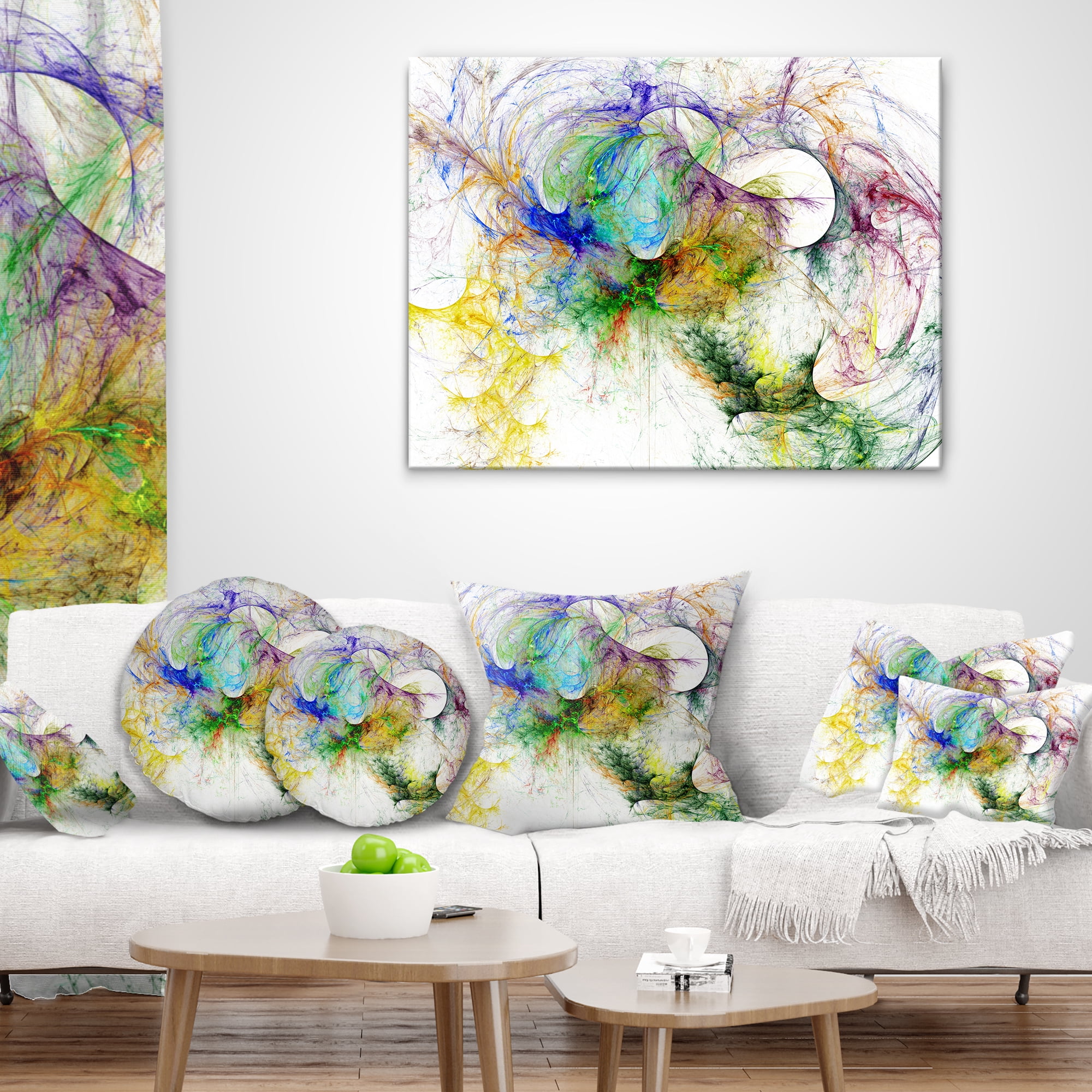 Designart Wings of Angels Purple - Abstract Throw Pillow - 18x18