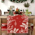 thumbnail image 4 of Nilvkv Christmas Snowflake Tablecloth Red Snowflake Tablecloth Rectangular Tablecloth Holiday Gift Dusts Cloth Holiday for Restaurant Party, Christmas, 4 of 6
