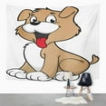 thumbnail image 2 of UFAEZU Brown Cartoon Cute Dog Puppy Happy Sitting Clipart Talking Drawing Wall Art Hanging Tapestry Home Decor for Living Room Bedroom Dorm 51x60 inch, 2 of 2