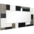 thumbnail image 5 of "Geometric Blocks" Hand Made Solid Paulownia Wood Beveled Leaner Mirror size 80" x 40", 5 of 12