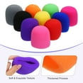 thumbnail image 3 of Uxcell 10pcs Microphone Foam Covers, 40mm (1.57") ID 10mm (0.39") Thickness Microphone Windscreen Foam Cover for Most Handheld Microphones, Pink, Purple, 3 of 6