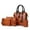 brown, variant on 4-Piece Tote Bag Set for Women with Wallet, Top Handle Satchel & Shoulder Bag Purse