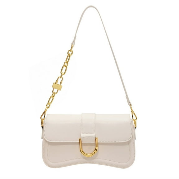 One-shoulder bag retro classic wallet PU leather clutch bag suitable for dating daily travel.-creamy white