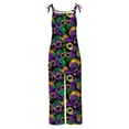 thumbnail image 5 of Moxiu Mardi Gras Overalls Women Spring Summer Adjustable Straps Casual Loose Fit Overalls Carnival Printed Beach Romper Pant 2025 Multicolor,M, 5 of 5