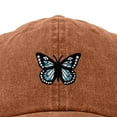 thumbnail image 2 of Dalix Butterfly Embroidered Cap Cotton Baseball Hat Garden Womens in Washed Orange, 2 of 5