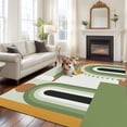 thumbnail image 4 of 8x10 Washable Area Rug, Mid-Century Modern Non-Slip Extra Large Rectangle Rug for Living Room Bedroom, Art Geometric Abstract Green Indoor Floor Mat for Home Decor, 4 of 9