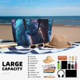 thumbnail image 3 of Yiaed Crystal Pattern White Horse Print Large Capacity Beach Travel Bag - Waterproof Zipper Vacation Tote for Sandproof Storage, and Camping, 3 of 5