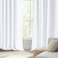 thumbnail image 6 of 100% Blackout Curtains,50"Wx108"L Faux Linen Textured Back Tab/Rod Pocket Curtain,2 Panels Set,Thermal Insulated Curtains for Livingroom,Bright White, 6 of 7