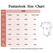Fantaslook V Neck Henley Blouses for Women Dressy Casual Tops Summer Short Sleeve Shirts Fashion Clothes