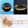 thumbnail image 3 of 18K Gold Plated Love Friendship Bracelet with Cubic Zirconia Stones Bangle Cuff Best Gifts with Crystal for Mother's Day Valentine's Day Wedding Couples and Birthdays, 3 of 6