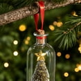 thumbnail image 4 of Recordable Luminous Christmas Tree Wishing Bottle, Light Up Mini Christmas Tree Glass Bottle Ornament, Voice Message LED Warm Light Tabletop Keepsake Jar with Ribbon, Holiday Xmas Gift Set, 4 of 7