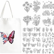 4Pcs Tiny Florals DIY Water Soluble Stabilizer Embroidery Paper with | Water Soluble Stabilizer Embroidery Paper with Pre Printed Pattern Stick and Stitch Embroidery Paper Wash Away for Hand