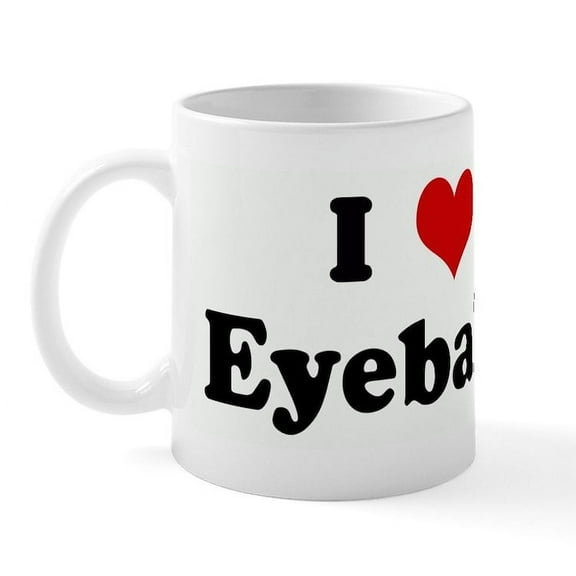 CafePress - I Love Eyeballs Mug - 11 oz Ceramic Mug - Novelty Coffee Tea Cup