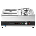 thumbnail image 5 of KFFKFF Electric Soup Warmer with Dual 6.34QT Pots & Three 1/3 Pans, Stainless Steel Food Warmer for Restaurants and Buffets, 1500W Bain Marie with Adjustable Temperature Range of 86~185°F, 5 of 9