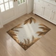 thumbnail image 3 of ODIKA Beige Cream Frond Symmetrical Botanical Rectangular Fronds Large for Entryway, Kitchen, Mudroom, Stain Resistant Flatwoven, 3 of 7