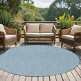 thumbnail image 5 of Sky Blue 7ft Round Rug, Farmhouse Burlap Solid Blue Color Modern Linen Texture Non-Skid Rubber Backing Large Area Rugs - Living Room Bedroom Home Office, Indoor Floor Mat Carpets Washable Rug, 5 of 9