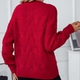 thumbnail image 3 of Amidoa Red Sweater Tops for Women Long Sleeve Pullover Cable Knit Solid Fall Loose Sweaters Womens Cardigan Sweaters L, 3 of 8