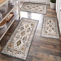 Kitchen Rugs Sets of 3 Non Slip Washable Kitchen Mats for Floor, Waterproof Kitchen Runner Rug, Floor Mat Carpet for Entryway, Laundry, Sink, Hallway, Bathroom