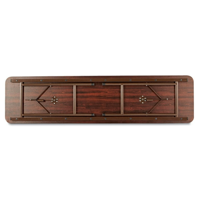 Wood Folding Table, Rectangular, 71.88w x 17.75d x 29.13h, Mahogany Wood Folding Table, Rectangular, 71.88w x 17.75d x 29.13h, Mahogany