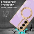 thumbnail image 5 of Magnetic for Samsung Galaxy S24 Plus Case Compatible with Magsafe [Support Wireless Charging] Shockproof Soft TPU Electroplated Protective Phone Case for Galaxy S24+ Light Purple, 5 of 14