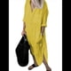 thumbnail image 1 of Vestido Camisero Informal Holgado de y Algodón para Mujer, con Solapas, Botones, Mangas con Puños y Abertura Lateral con Bolsillos Amarillo M, 1 of 3