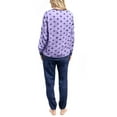 thumbnail image 4 of MUK LUKS Likely to Lounge Women's 2-Piece Pajama Set, Minky Fleece Long Sleeve and Jogger Pjs, Purple/Stars, XS, 4 of 4