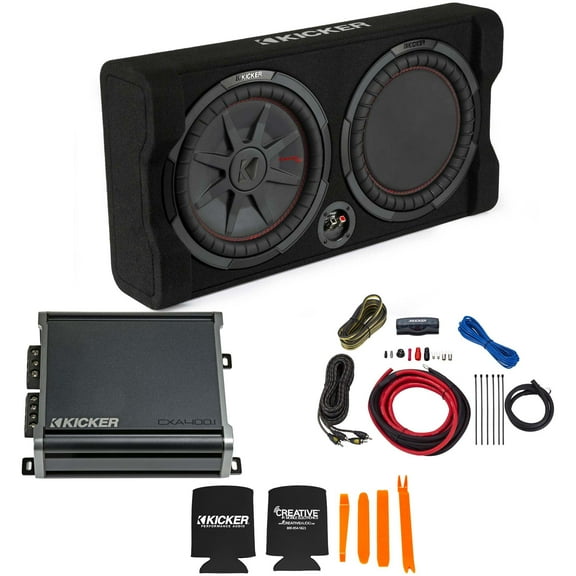 Kicker Comp RT 12" Subwoofer Enclosure Package   46CXA4001 Amp & Wire Kit