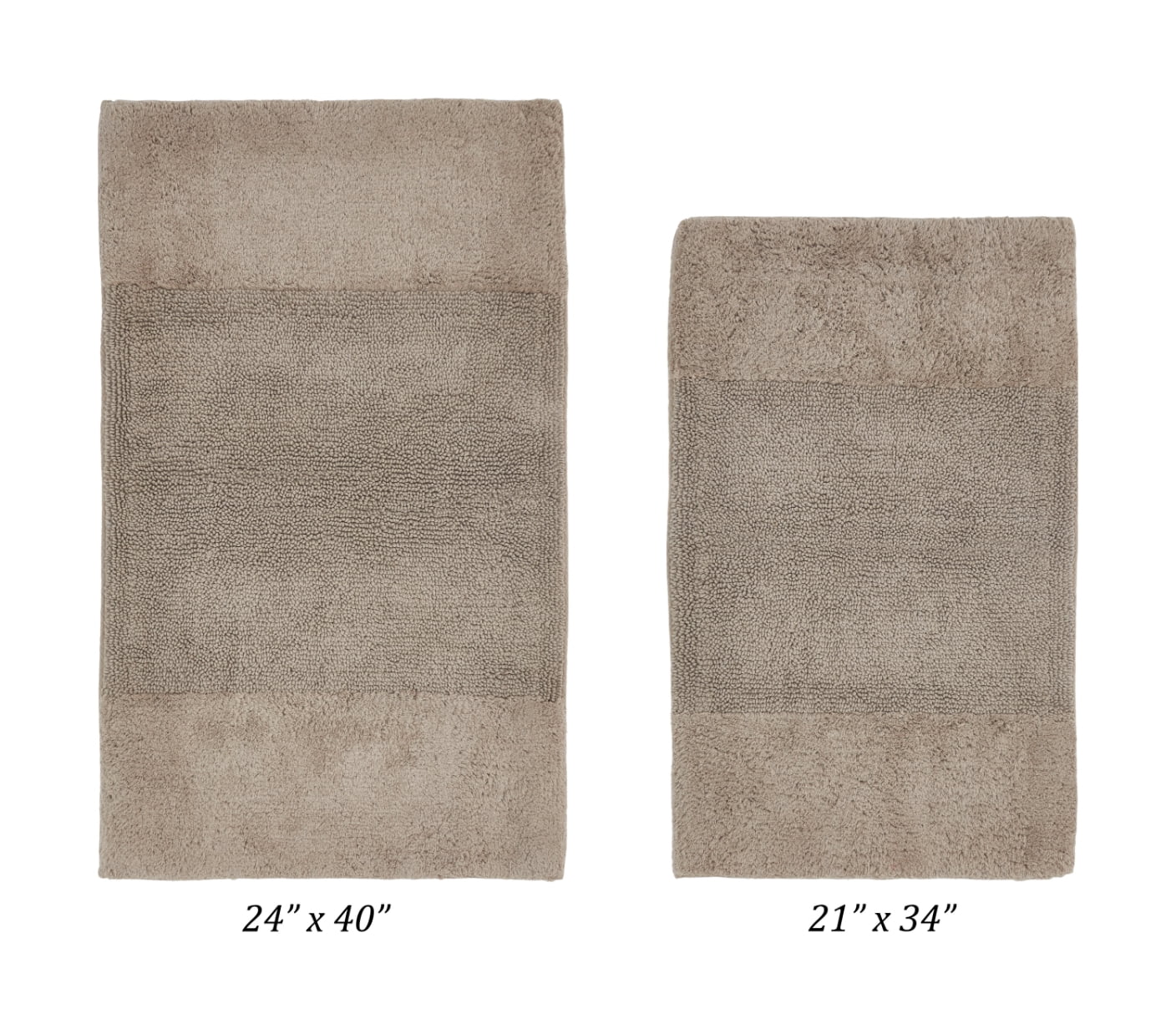 Better Trends 2 Piece Bathroom Rug Set, 100% Cotton, Extra Soft Tufted Bath Mat, Water Absorbent & Non Slip Bath Rug, (Beige) Granada Collection