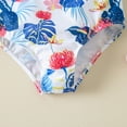 thumbnail image 6 of ZHUASHUM Summer 1 Piece Swimwear For Baby Toddler Girls Ruffles Floral Prints Beach Onesie Swimsuit Bikiniblue,Size1-2 Years, 6 of 6