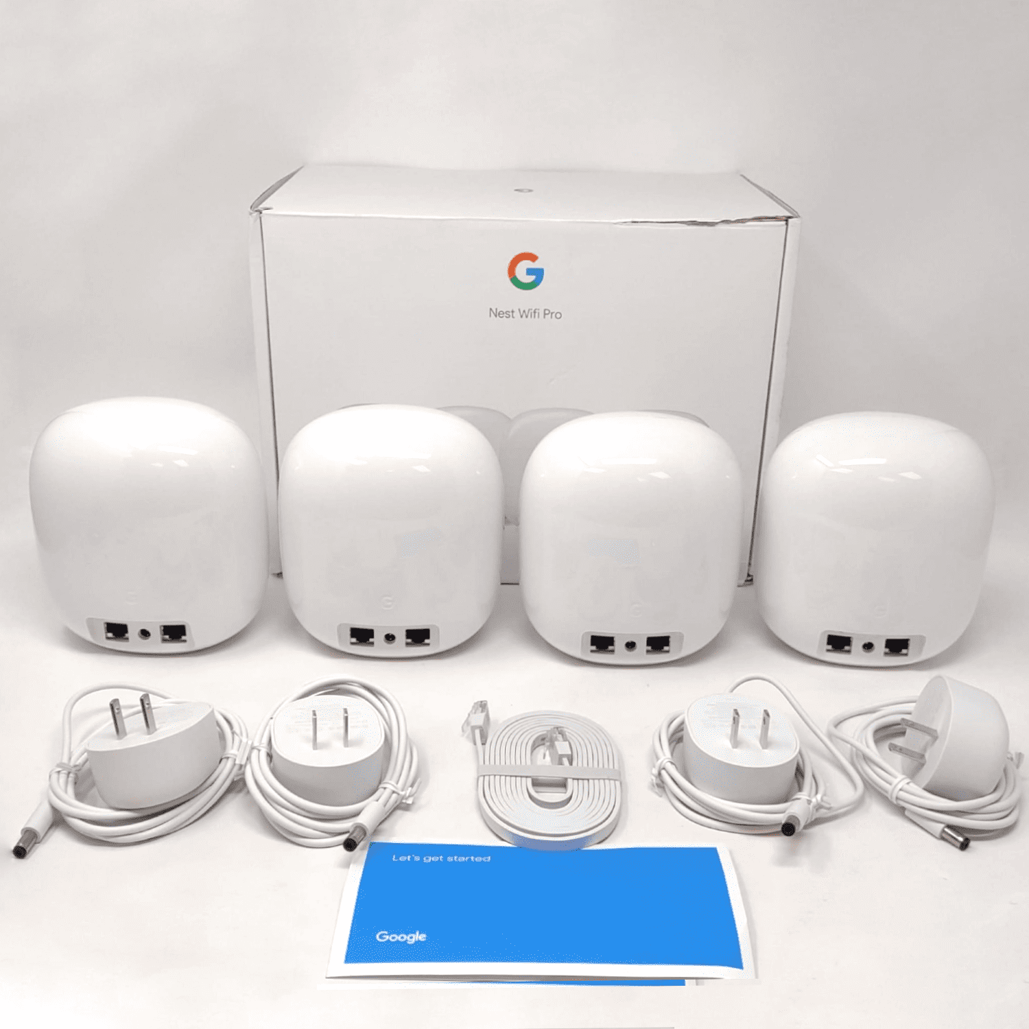Pre-Owned Google Nest Wifi Pro 6e AXE5400 Tri-Band Mesh Router (4-pack) - Snow