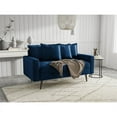 thumbnail image 4 of Enor Furniture Gault 58" Square Arm Modern Fabric/Metal Loveseat in Space Blue, 4 of 16