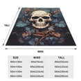 thumbnail image 3 of Sikiie Vintage Leaf Flower Skull Ultra-Soft Micro flannel Blanket Luxury All Seasons Warm Blanket for Bedding Sofa and Travel (4 sizes)-80"x60", 3 of 7