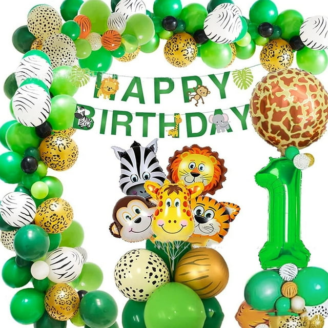 Globos decorativos para fiestas, diseño de animales, safari, temática de la jungla